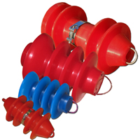 One-piece polyurethane pistons SKT-3D1M and SKT-4D, which can be launched through three-dimensional ball valves