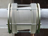 Imitation of a ball valve 80% open