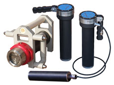 Low-frequency receivers NPR
(also called LF receivers, non-intrusive recorders, 22 Hz receivers) can detect very weak signals at frequency of 22 Hz from a low-frequency transmitter PNT (or other low-frequency transmitter).
The transmitter is usually installed inside a in-line cleaning pig or in-line inspection tool, which moves inside an oil pipeline or gas pipeline under the influence of pressure from the pumped medium.
Receivers NPR help to find a stuck pig with transmitter or track the in-line inspection tool along a pipeline during in-line survey of the pipeline.