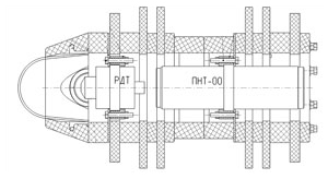 RDT-03 recorder and PNT-00 transmitter in the USO-323 pig body
