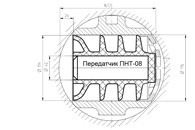 One-piece piston SKT-3D1M-114 with transmitter PNT-08 for launching through a three-way ball valve DU-100 with minimum dimensions
