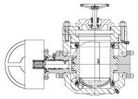 Трехпроходной равнопроходный шаровой кран Ду 300 мм